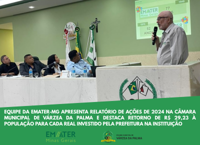 EQUIPE DA EMATER-MG APRESENTA RELATÓRIO DE AÇÕES DE 2024 NA CÂMARA MUNICIPAL