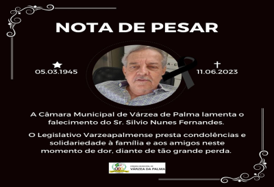 NOTA DE PESAR DO EX-VEREADOR SILVIO NUNES FERNANDES.